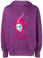 Pam Perks And Mini Clown Embroidered Hoodie - Pink & Purple