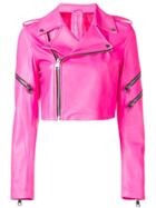 Manokhi Cropped Biker Jacket - Pink