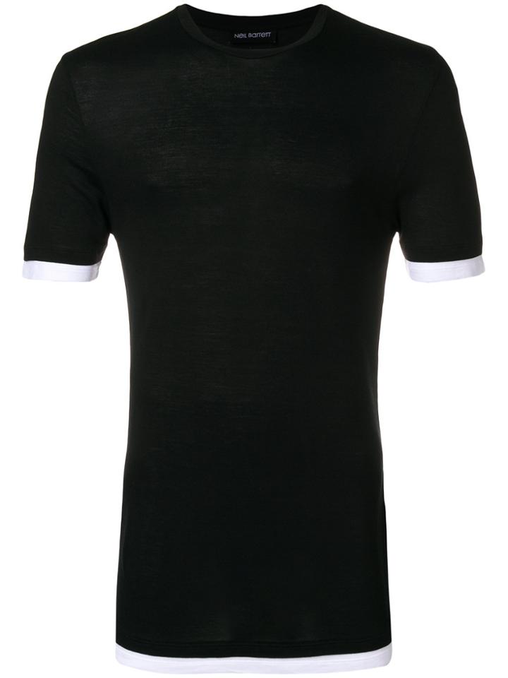Neil Barrett Contrast Detail T-shirt - Black
