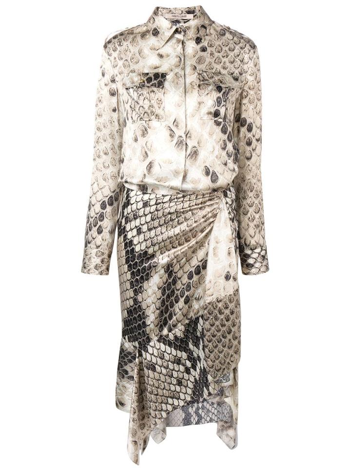 Roberto Cavalli Asymmetric Mid-length Dress - Neutrals