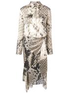 Roberto Cavalli Asymmetric Mid-length Dress - Neutrals