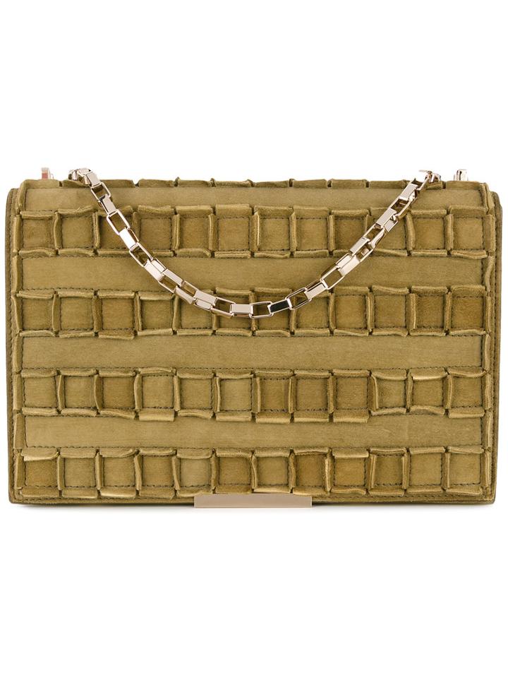 Tomasini - Textured Shoulder Bag - Women - Calf Suede - One Size, Green, Calf Suede