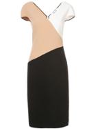 Dvf Diane Von Furstenberg Banded V-neck Dress - Nude & Neutrals