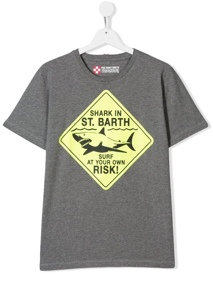 Mc2 Saint Barth Kids Swimming Shark T-shirt - Grey
