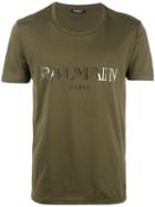 Balmain Logo T-shirt, Men's, Size: Xxl, Green, Cotton