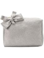 L'autre Chose Bow Embellished Clutch Bag - Grey
