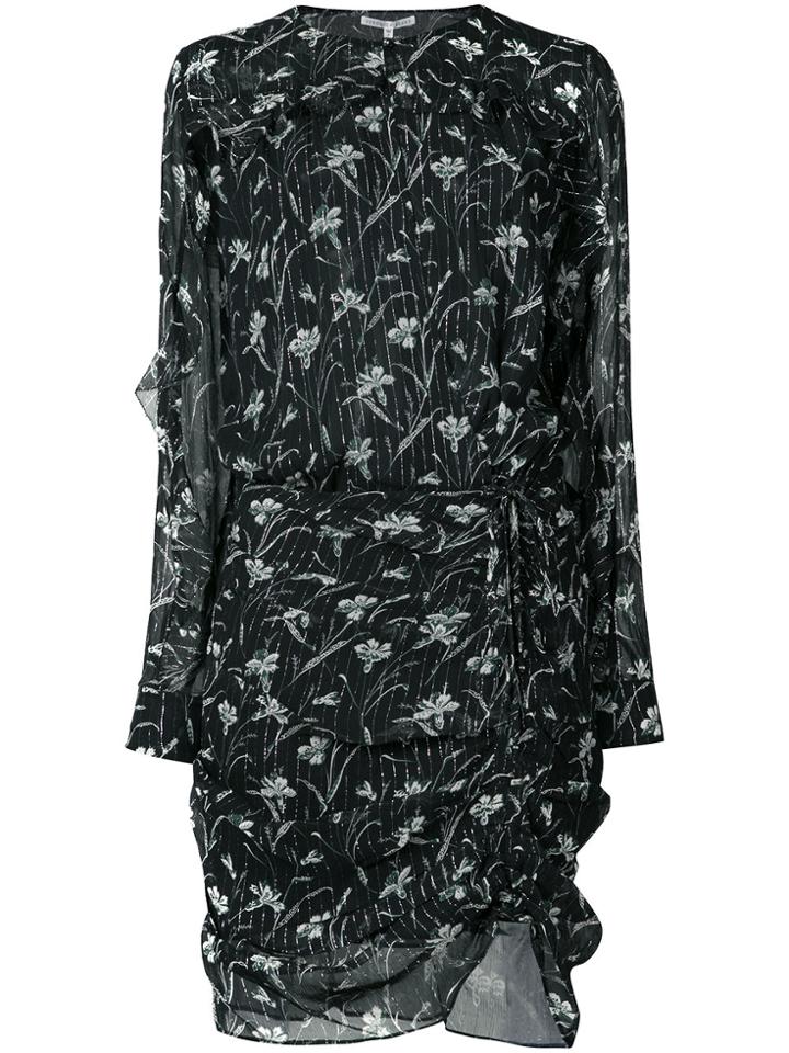 Veronica Beard Floral Print Mini Dress - Black