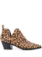 Dolce Vita Sonni Leopard-print Ankle Boots - Brown