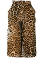 Yves Saint Laurent Vintage Leopard Straight Skirt - Brown
