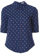 Derek Lam 10 Crosby - Embroidered Shortsleeved Shirt - Women - Cotton - 6, Blue, Cotton