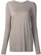 T By Alexander Wang Long Sleeved Top, Women's, Size: Medium, Brown, Rayon