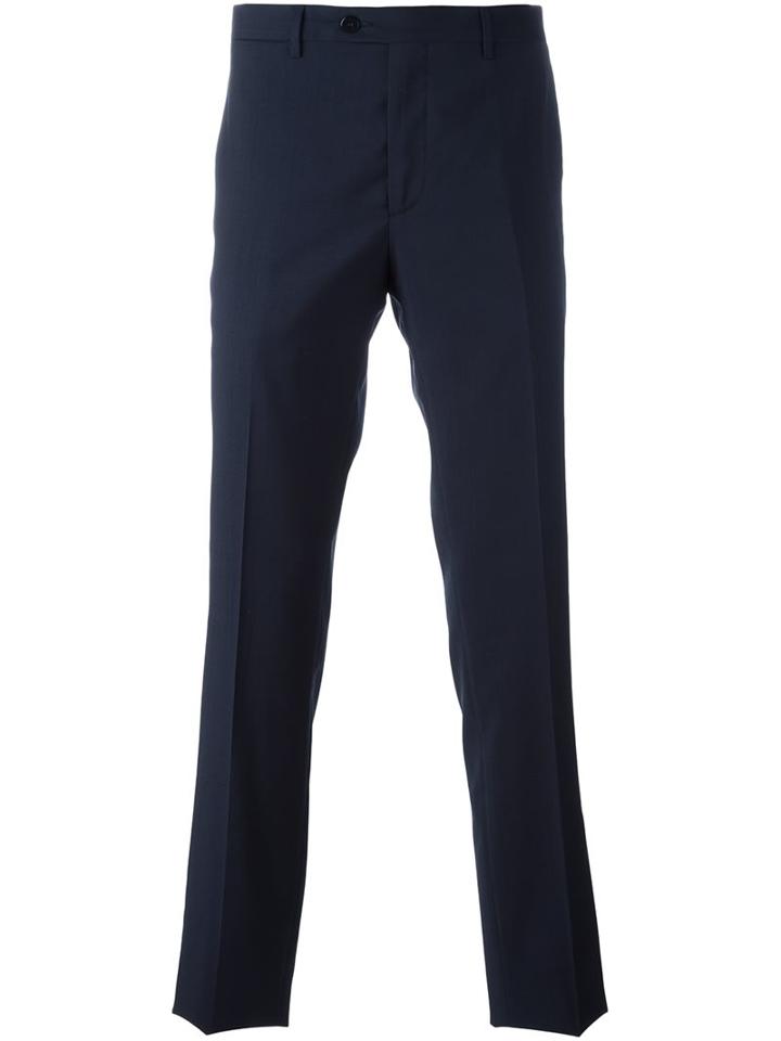 Etro Straight Leg Trousers, Men's, Size: 54, Blue, Acetate/viscose/wool