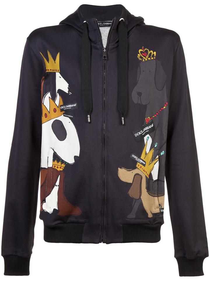 Dolce & Gabbana Dog Print Hoodie - Blue