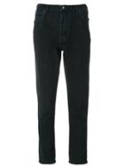 Re/done High Rise Cropped Jeans - Black