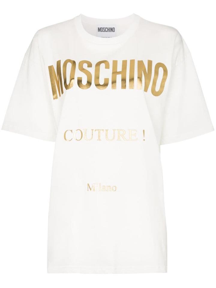Moschino Large Logo Print T-shirt - White