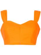 Vika Gazinskaya Sleevelss Crop Top - Yellow & Orange
