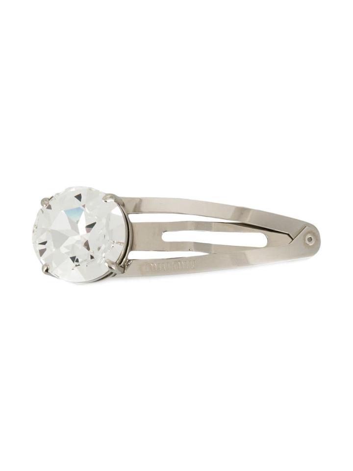 Miu Miu Crystal-embellished Hair Clip - Silver