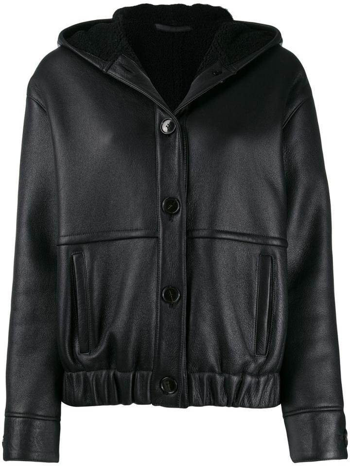 Inès & Maréchal Hooded Biker Jacket - Black