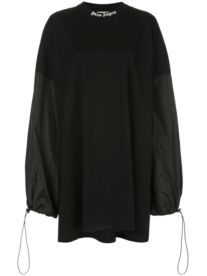 Palm Angels Long Sleeved Logo Dress - Black