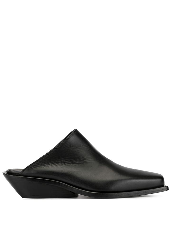 Ann Demeulemeester Square Toe Slippers - Black