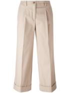 P.a.r.o.s.h. Cropped Wide Leg Trousers, Nude/neutrals, Cotton/spandex/elastane