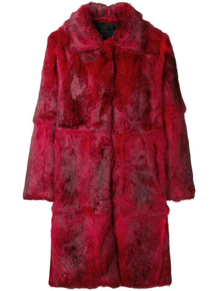 Omc Midi Single Breasted Coat - Red