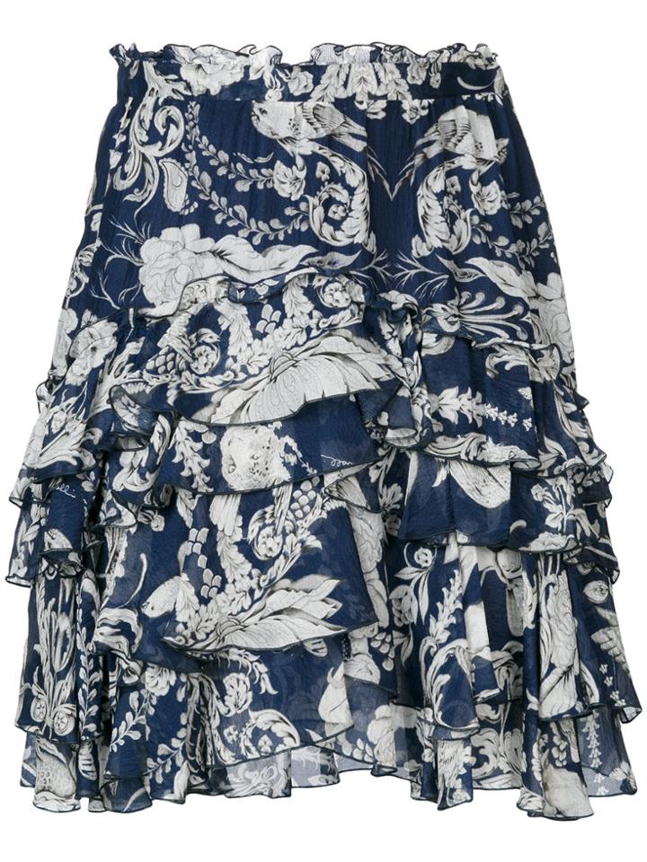 Just Cavalli Floral Print Skirt - Blue