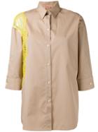 No21 Lace Trim Shirt, Women's, Size: 40, Nude/neutrals, Cotton