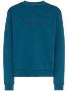 Martine Rose Long Sleeve Logo Embroidered Sweater - Blue