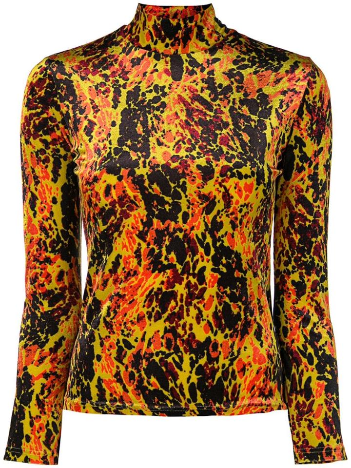 Jean Paul Gaultier Vintage Velvet Printed Top - Yellow & Orange