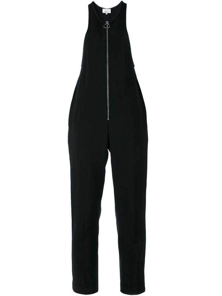 3.1 Phillip Lim - Zip-front Jumpsuit - Women - Spandex/elastane/acetate/viscose - 2, Black, Spandex/elastane/acetate/viscose