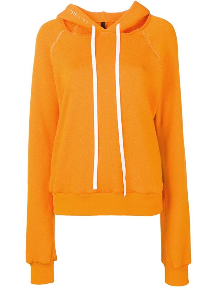 Unravel Project Cut-out Shoulder Hoodie - Orange