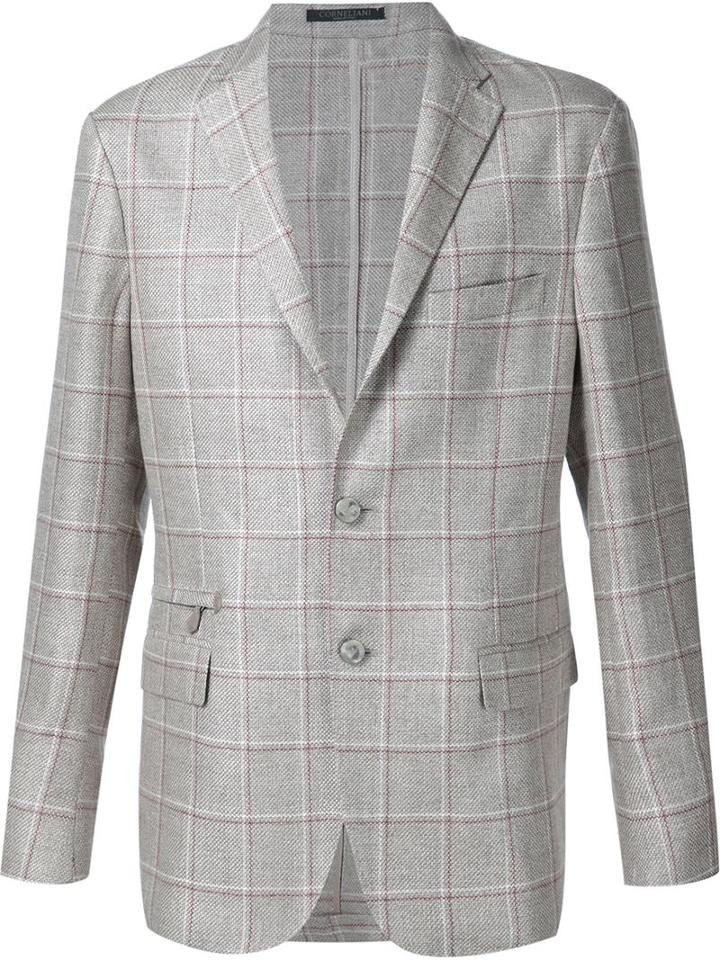 Corneliani Basket Weave Checked Blazer