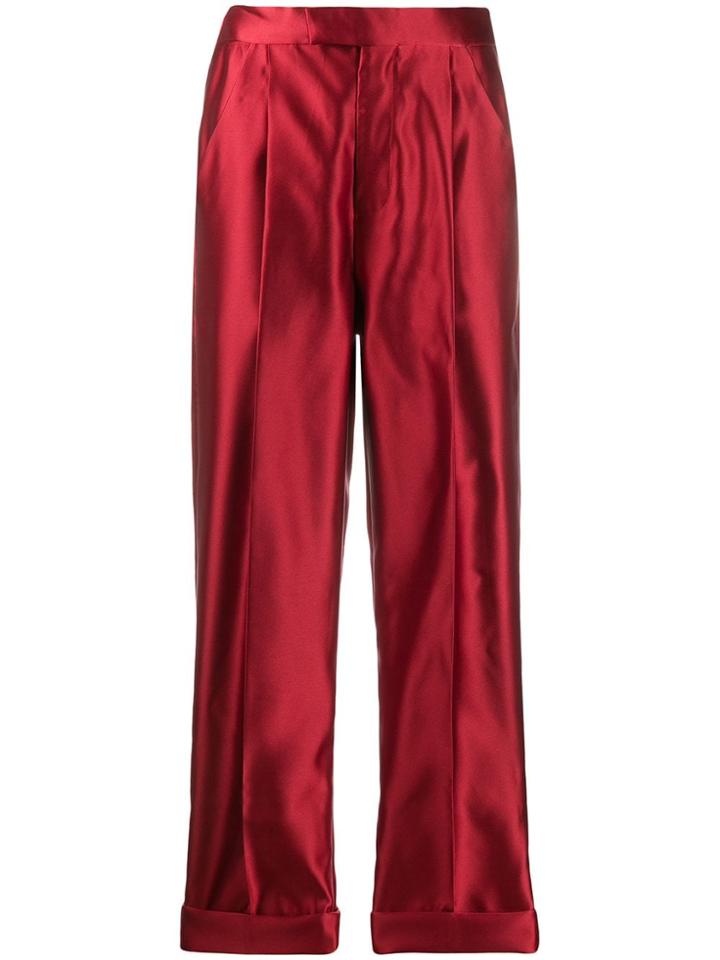 Tom Ford Silk High-waisted Trousers - Red