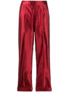 Tom Ford Silk High-waisted Trousers - Red