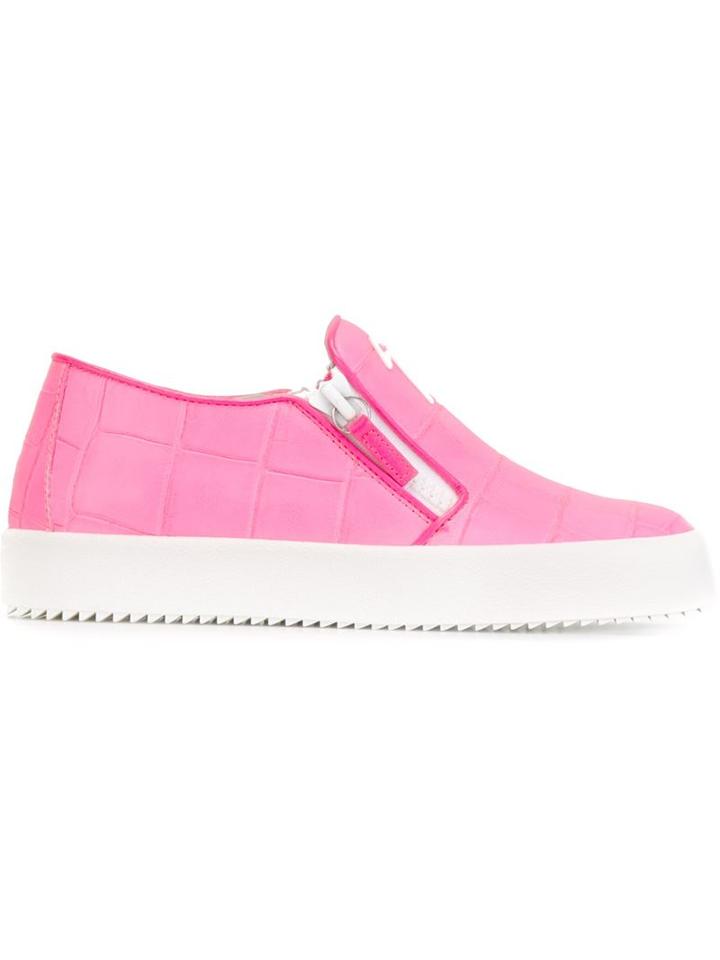 Giuseppe Zanotti Design 'eve' Crocodile Embossed Slip-on Sneakers