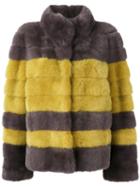 Liska - Striped Jacket - Women - Mink Fur - S, Yellow/orange, Mink Fur