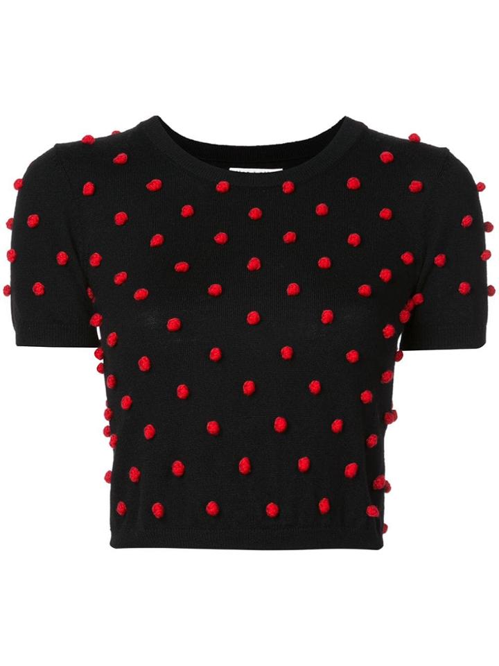 Alice+olivia Bobble Cropped Sweater - Black