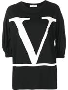 Valentino Oversized Logo Print Top - Black
