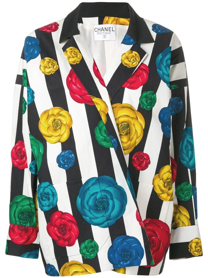 Chanel Vintage Mixed Print Jacket - Black