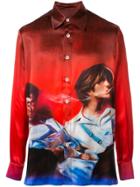 Necessity Sense Ted Loose Ls Shirt Conscious Demons Painting - Red