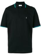 Saint Laurent Embroidered Logo Polo Shirt, Men's, Size: Xl, Black, Cotton