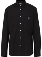 Burberry Monogram Motif Stretch Cotton Poplin Shirt - Black
