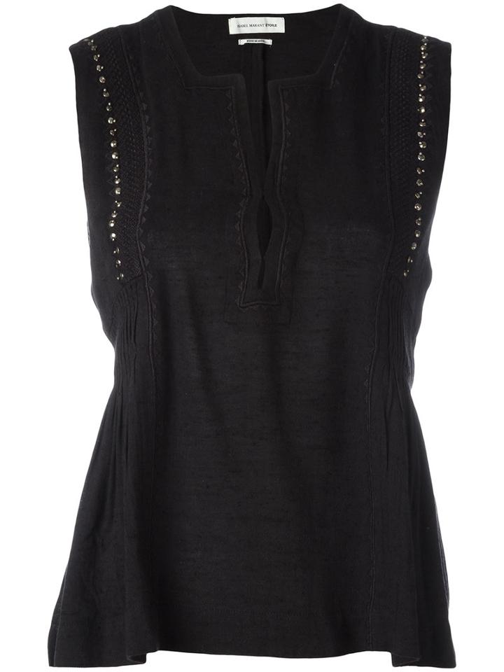 Isabel Marant Étoile Adonis Tank, Women's, Size: 38, Black, Cotton/viscose/brass/polyester