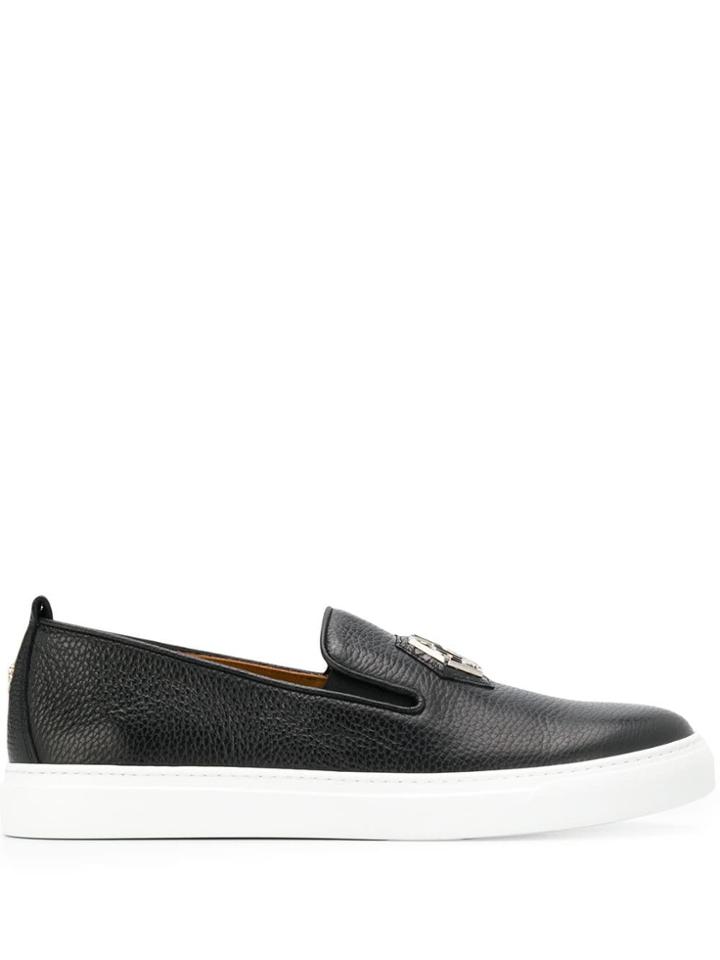 Philipp Plein Logo Slip-on Sneakers - Black