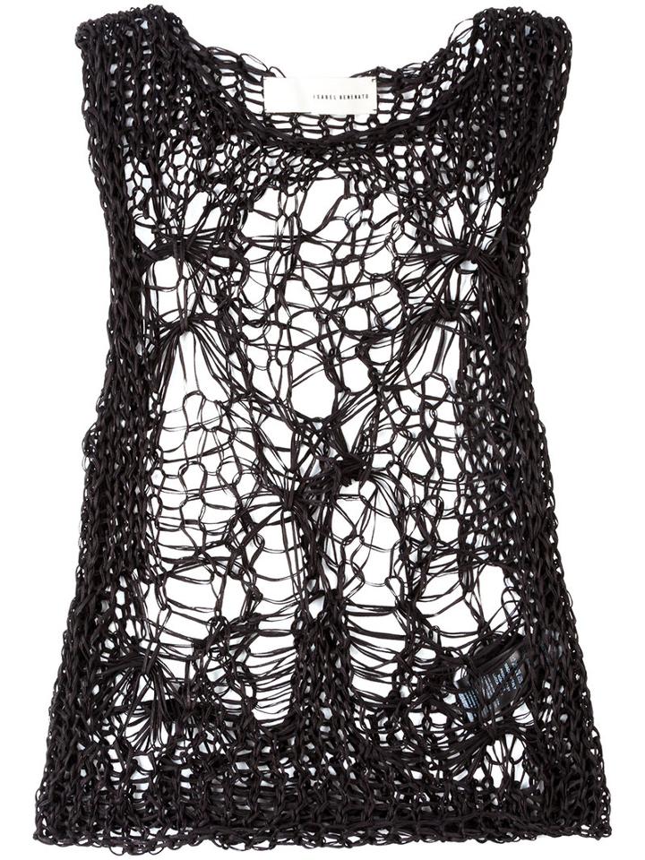 Isabel Benenato - Spiderweb Top - Women - Cotton - 42, Black, Cotton