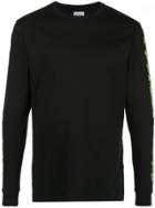Sss World Corp Fire Dollar Printed Sleeve Sweatshirt - Black