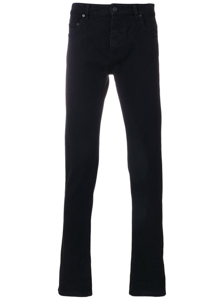 Kenzo Branded Cuff Straight Leg Jeans - Black