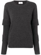 Allude Ribbed Sleeve Jumper - Grey