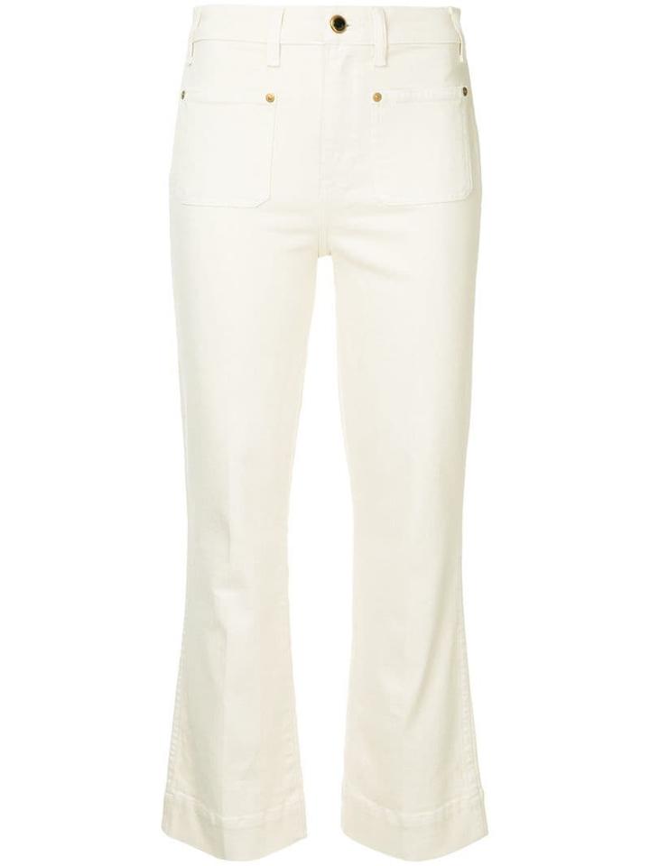 Khaite Raquel Cropped Flare Jeans - Neutrals